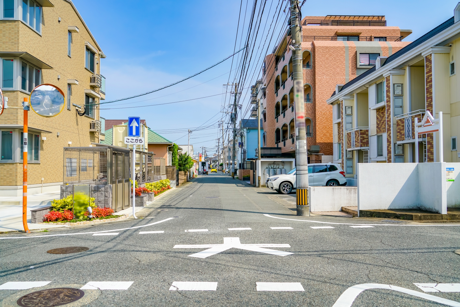 見通しの良い住宅街