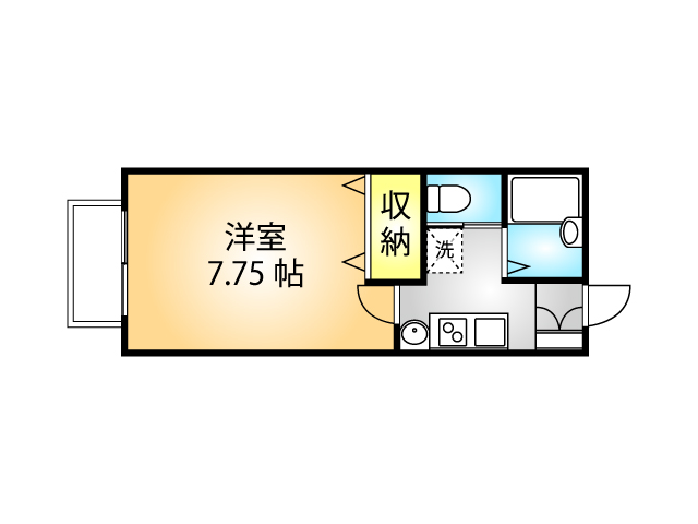 ビューテラスの間取り図（105号室）