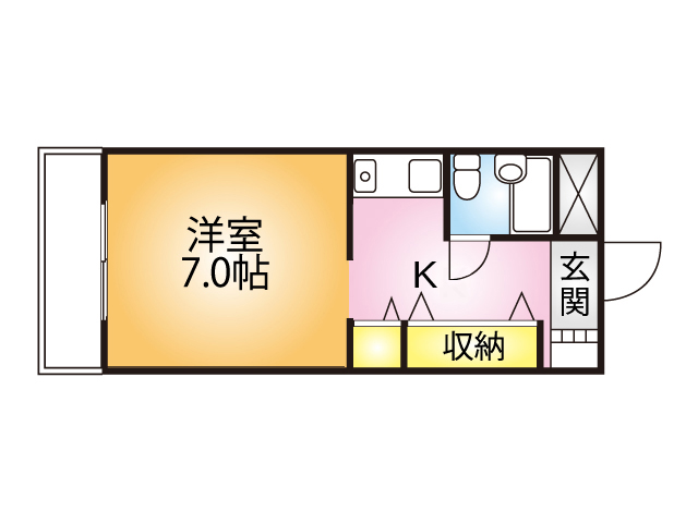 ジュネスコダマ206号室間取り図