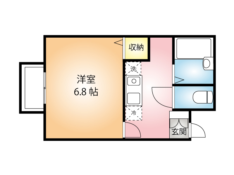 モンシャトー東大成ⅡB　間取り リフレッシュライム