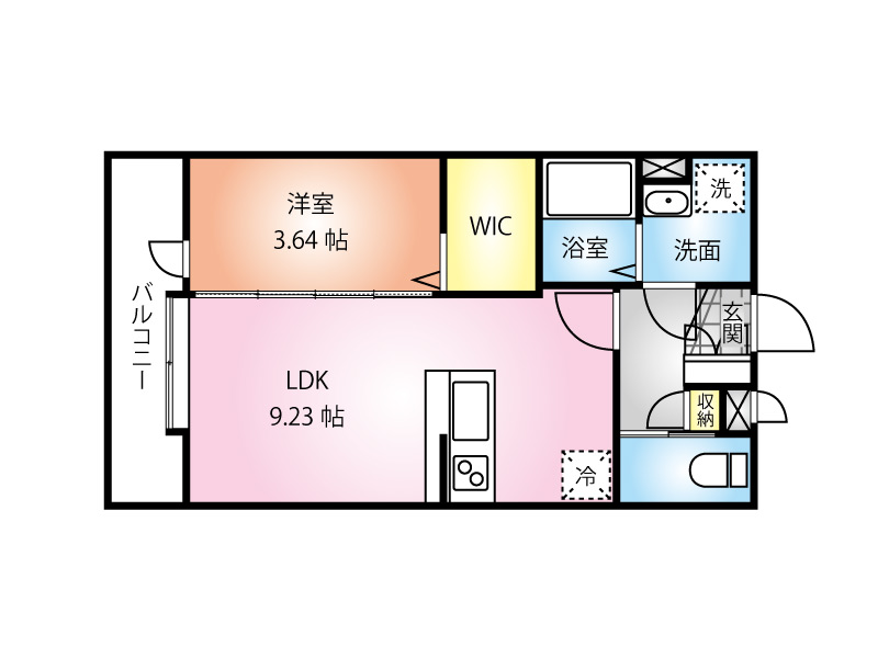 USハイムⅨ　間取り図（33.12㎡）